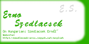 erno szedlacsek business card